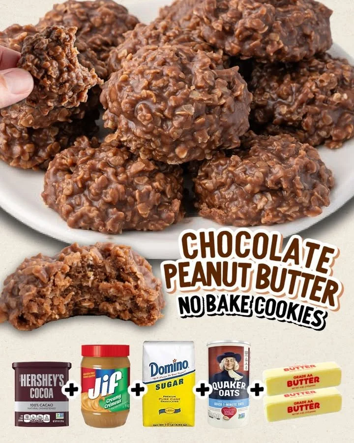 Delicious 20-minute no bake cookies prepared in a kitchen setting.
