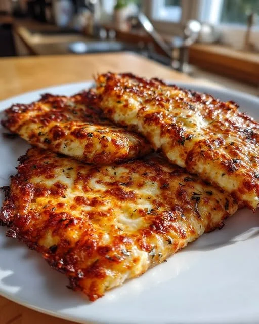 Homemade pizza with a 3-ingredient cottage cheese crust topped with fresh ingredients.