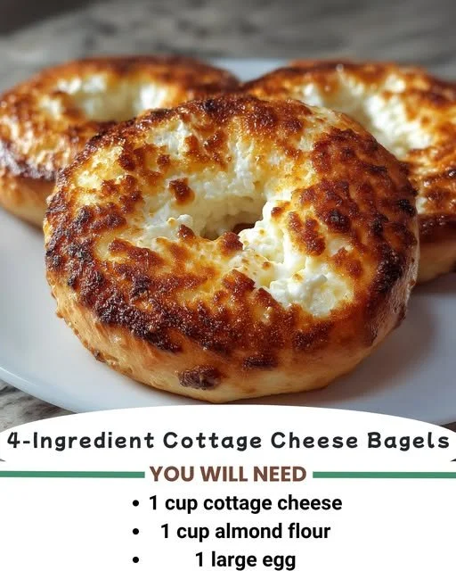 Delicious 4-ingredient cottage cheese bagels fresh out of the oven