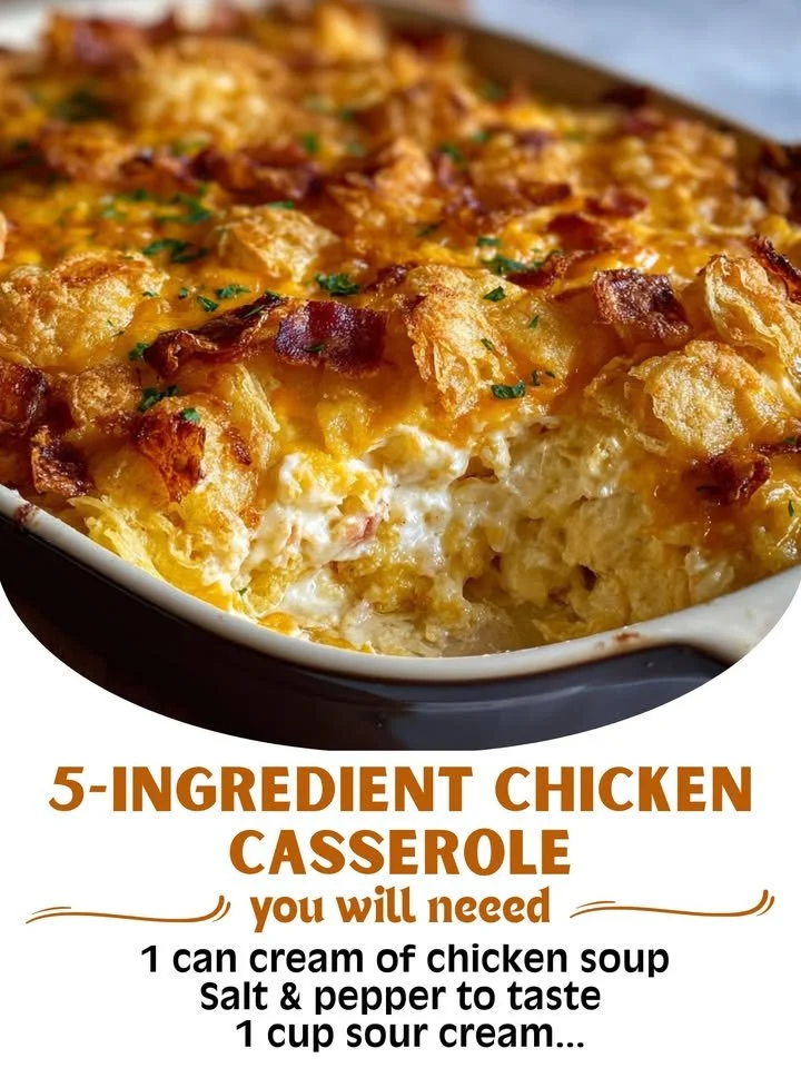 Delicious 5-Ingredient Chicken Casserole ready to serve