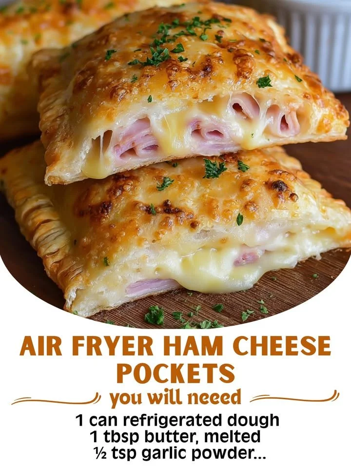 Delicious air fryer ham and cheese pockets ready to eat