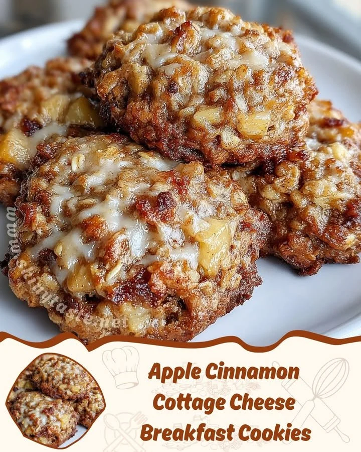 Apple Cinnamon Cottage Cheese Breakfast Cookies on a plate