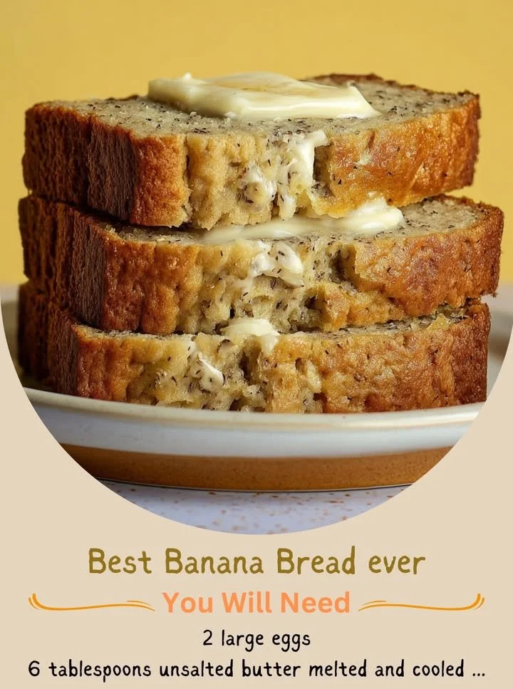 Loaf of moist and delicious banana bread on a wooden cutting board