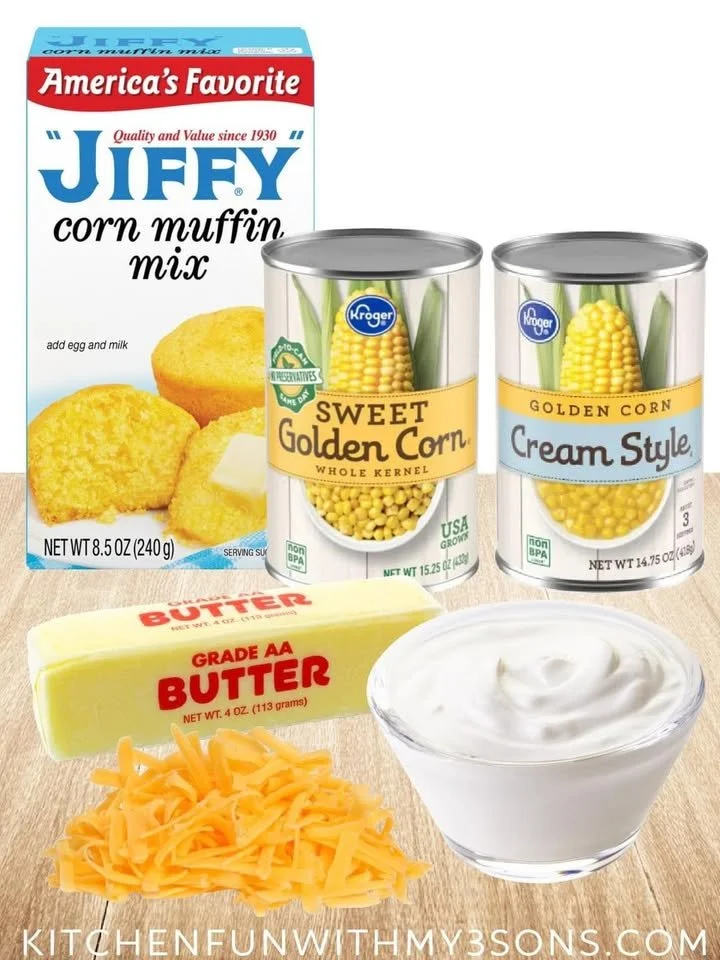 Delicious best corn casserole garnished and served in a dish