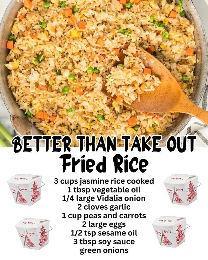 Homemade fried rice served in a bowl with vegetables and shrimp