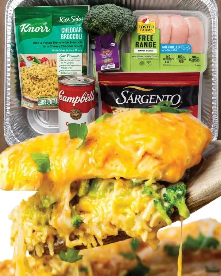 Delicious Broccoli Cheese Casserole ready to serve, topped with melted cheese.