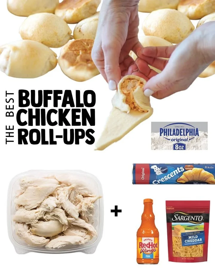 Buffalo Chicken Roll-Ups served on a plate, garnished with fresh vegetables.