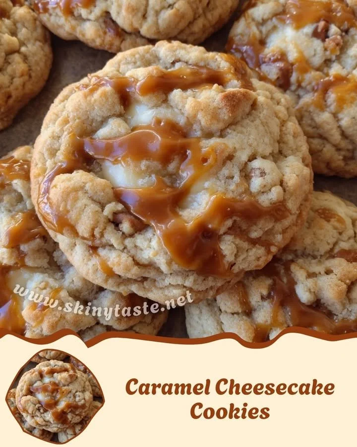 Delicious Caramel Cheesecake Cookies with rich caramel and creamy cheese flavor
