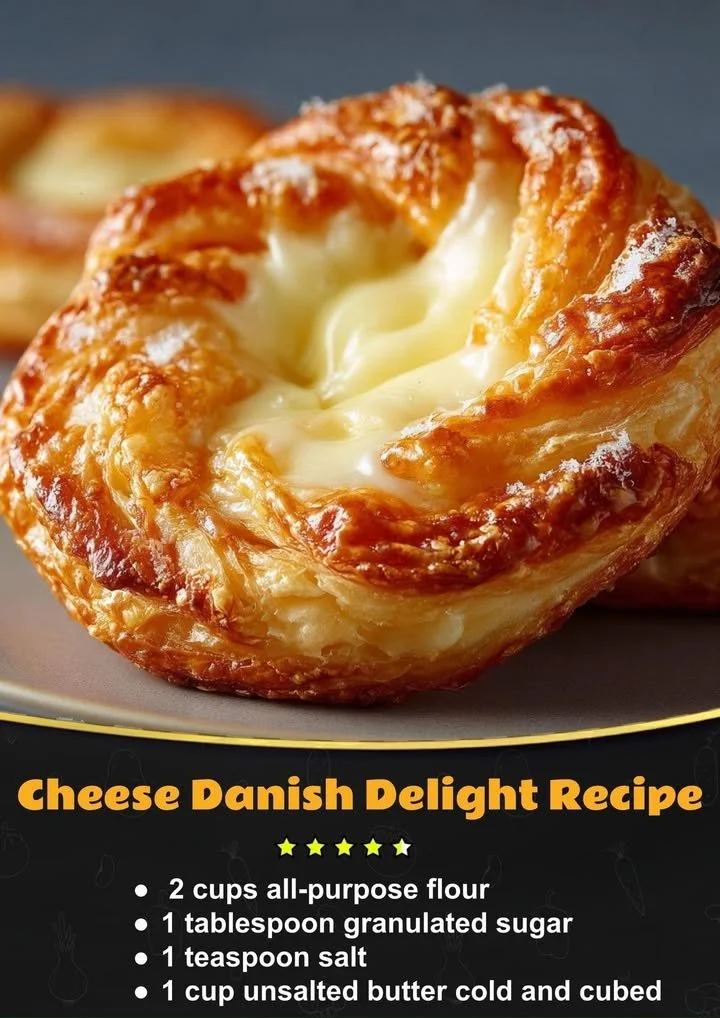 Delicious Cheese Danish pastry filled with creamy cheese filling