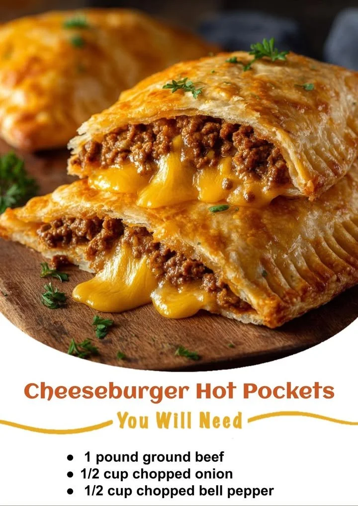 Delicious Cheeseburger Hot Pockets ready to eat