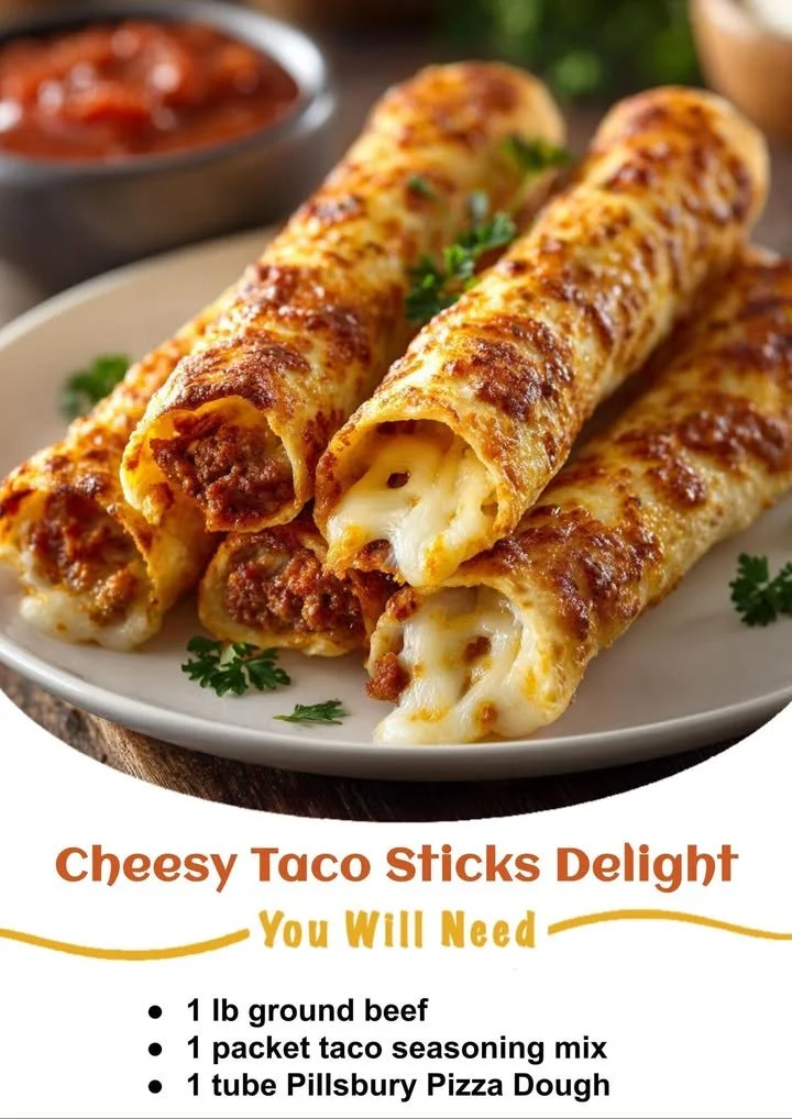 Cheesy Taco Sticks, a delicious snack made with cheese and taco flavors