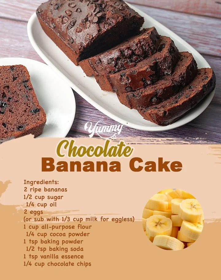 Deliciously moist Chocolate Banana Cake topped with chocolate frosting