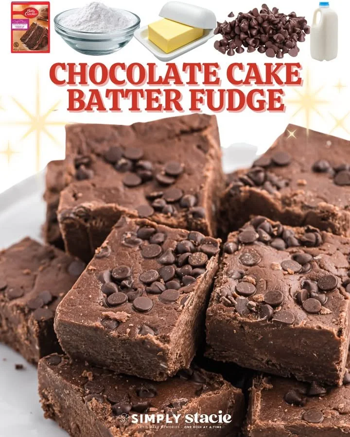 Delicious chocolate cake batter fudge with a rich chocolate flavor