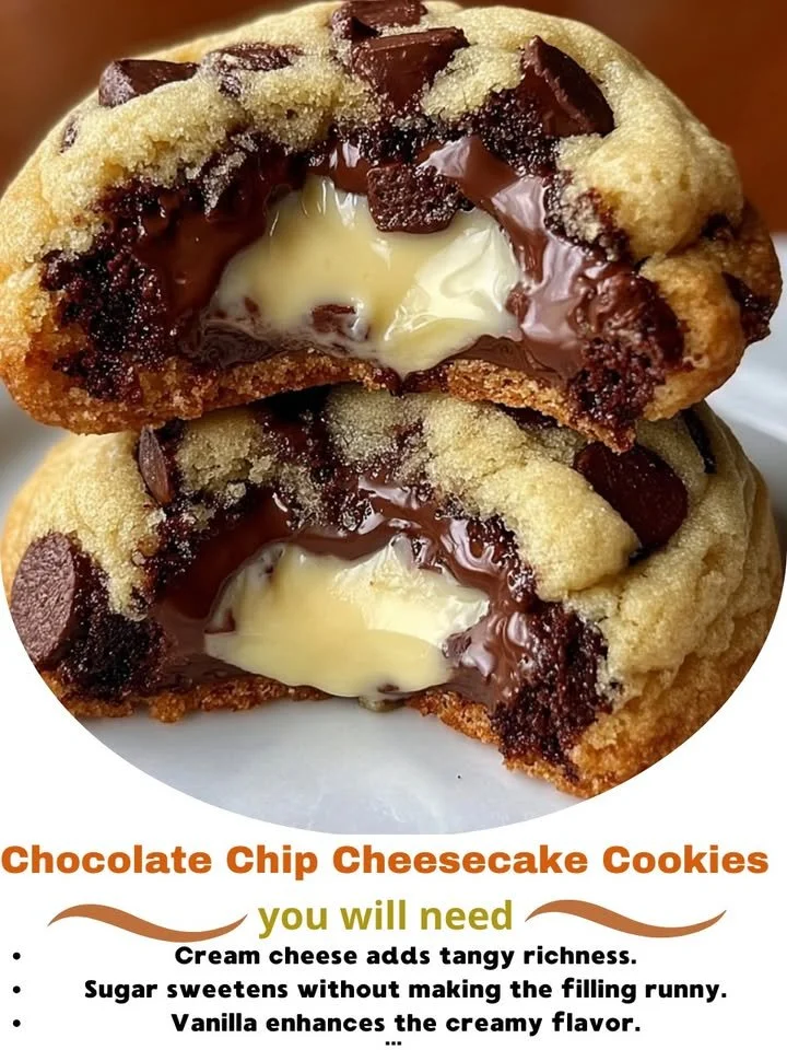 Delicious chocolate chip cheesecake cookies on a plate