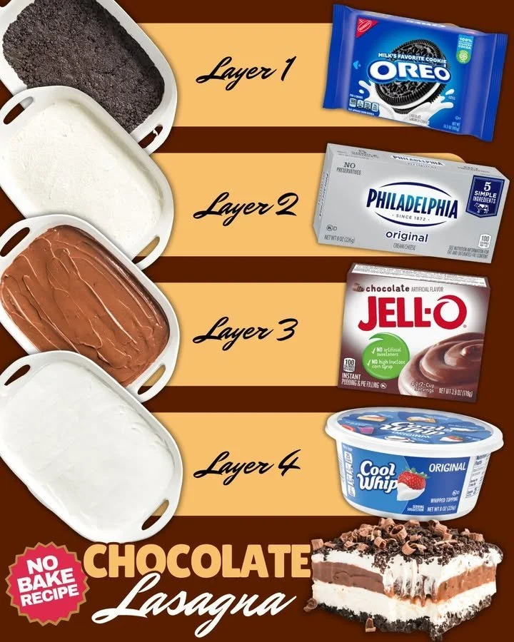 Decadent Chocolate Lasagna dessert with layers of chocolate and creamy filling