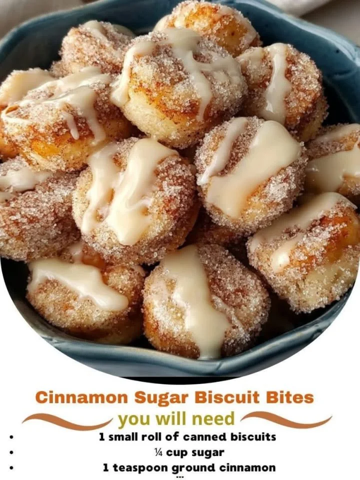 Delicious cinnamon sugar biscuit bites on a rustic table