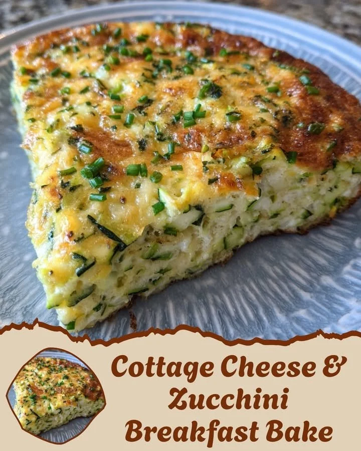 Cottage Cheese and Zucchini Breakfast Bake served on a plate