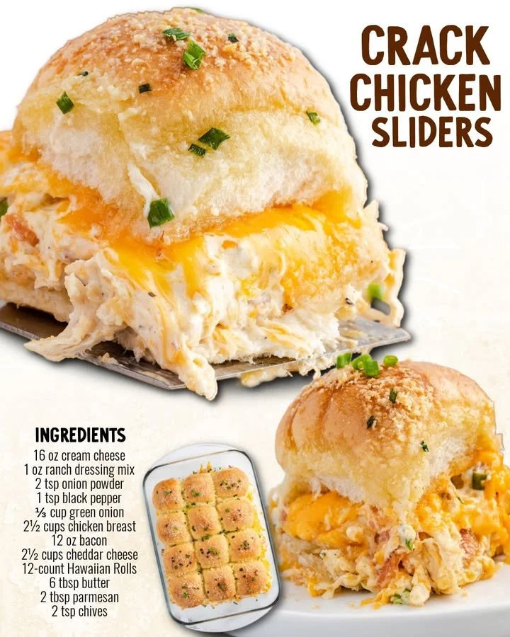 Delicious Crack Chicken Sliders served on a platter