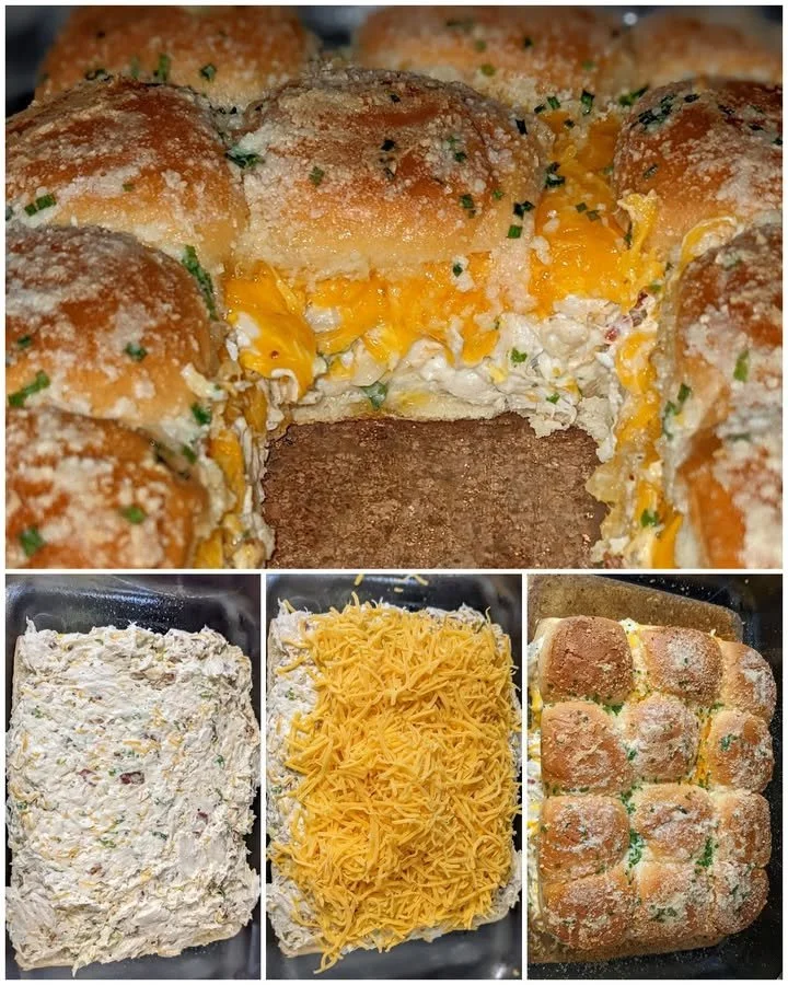 Delicious Crack Chicken Sliders garnished and ready to serve