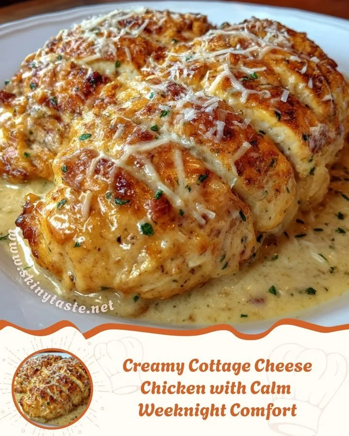 Creamy cottage cheese chicken dish served in a bowl for weeknight comfort.