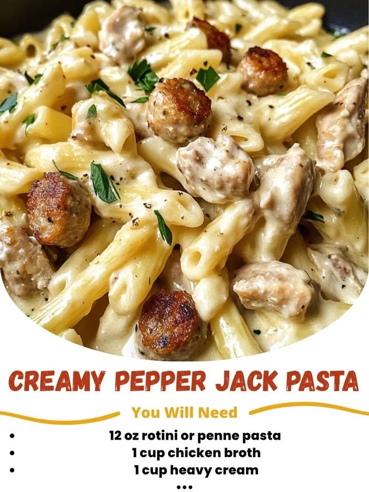 Creamy pepper jack pasta served in a bowl with herbs and spices