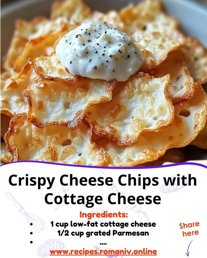 Crispy cheese chips made with cottage cheese served as a tasty snack