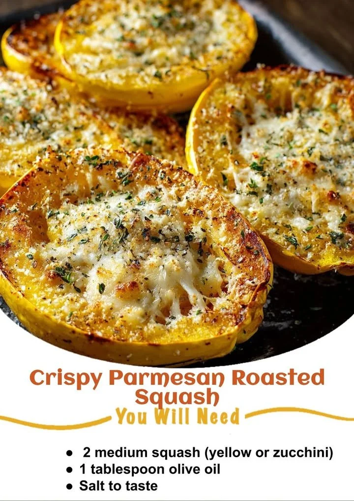 Bowl of Crispy Parmesan Roasted Squash, golden and crispy vegetable dish