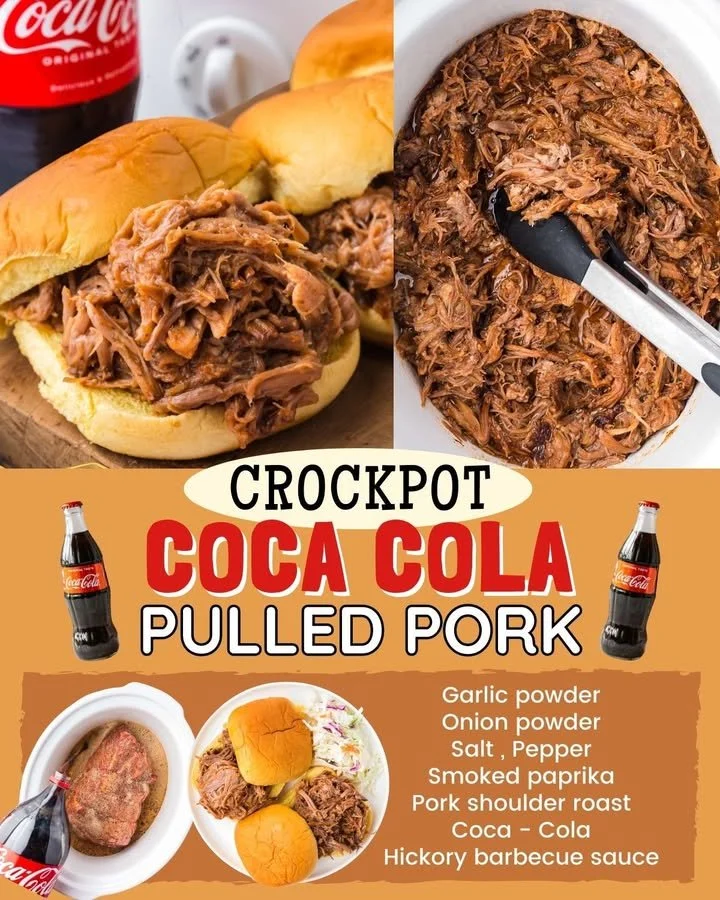Deliciously prepared Coca-Cola Pulled Pork in a crockpot