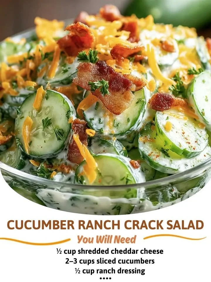 Cucumber Ranch Salad with fresh ingredients and creamy ranch dressing