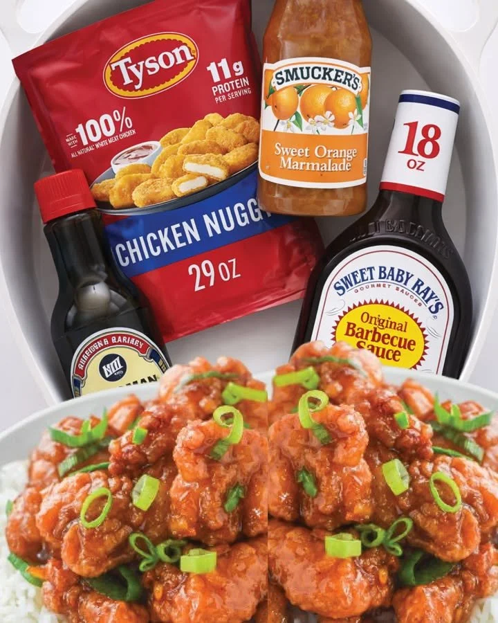 Easy 4-ingredient Orange Chicken dish served in a bowl