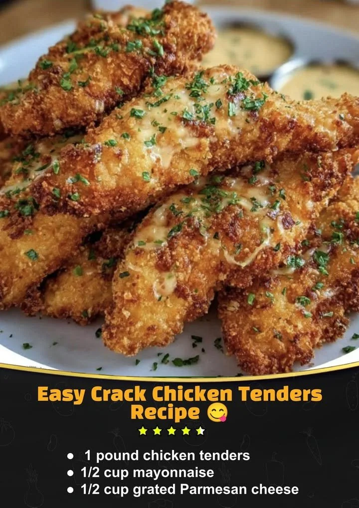 Delicious easy crack chicken tenders served with dipping sauce