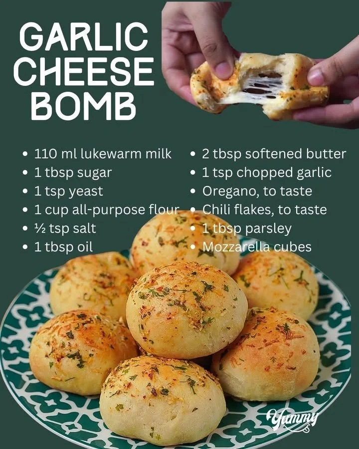 Delicious Garlic Cheese Bombs ready to be served as a tasty snack