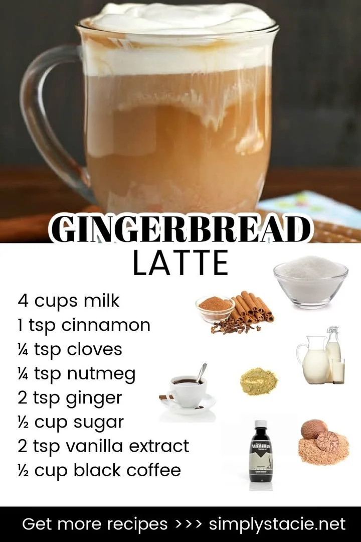 Delicious Gingerbread Latte topped with whipped cream and cinnamon