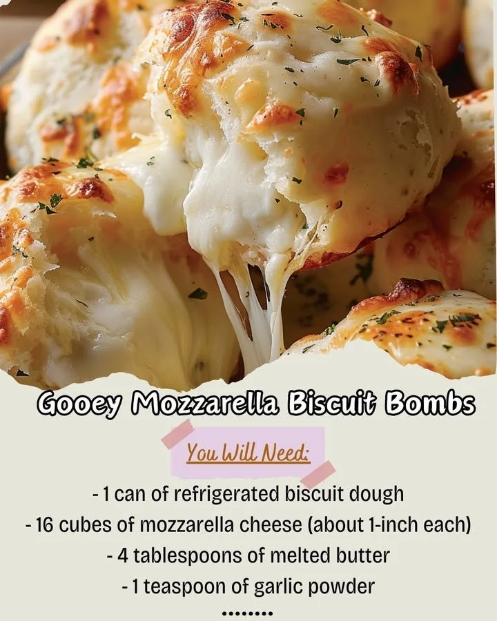 Gooey mozzarella biscuit bombs fresh out of the oven