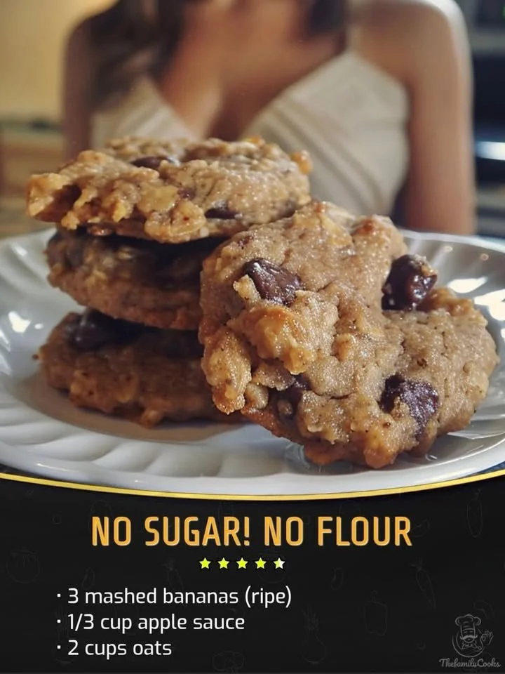 Healthy cookies made without sugar and flour, perfect for guilt-free snacking.