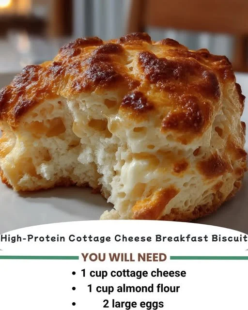 High-protein cottage cheese breakfast biscuits served on a plate