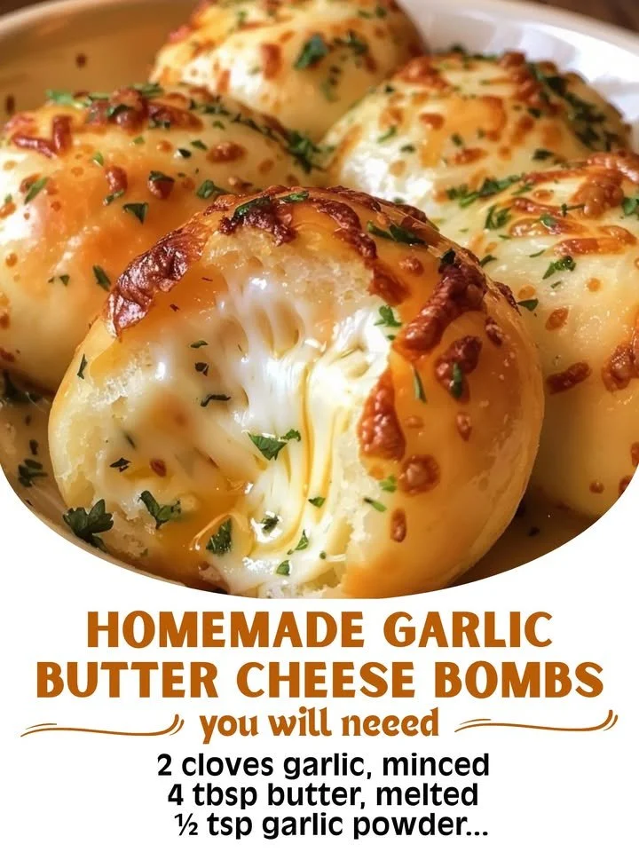 Delicious homemade garlic butter cheese bombs ready to be served.