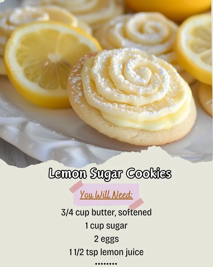 Freshly baked lemon sugar cookies on a plate
