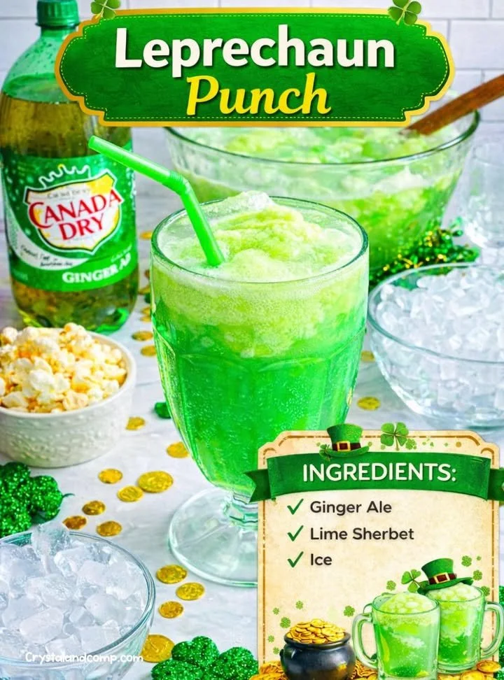 Colorful leprecaun punch in a glass, ideal for festive occasions.
