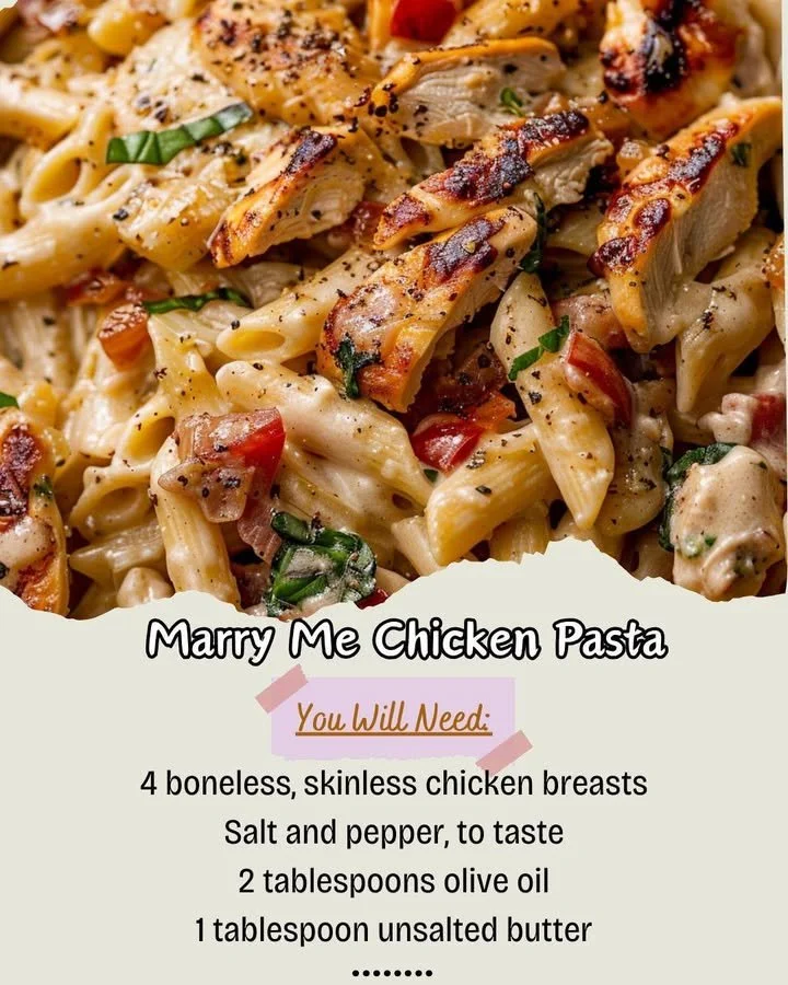 Delicious Marry Me Chicken Pasta with creamy sauce and herbs