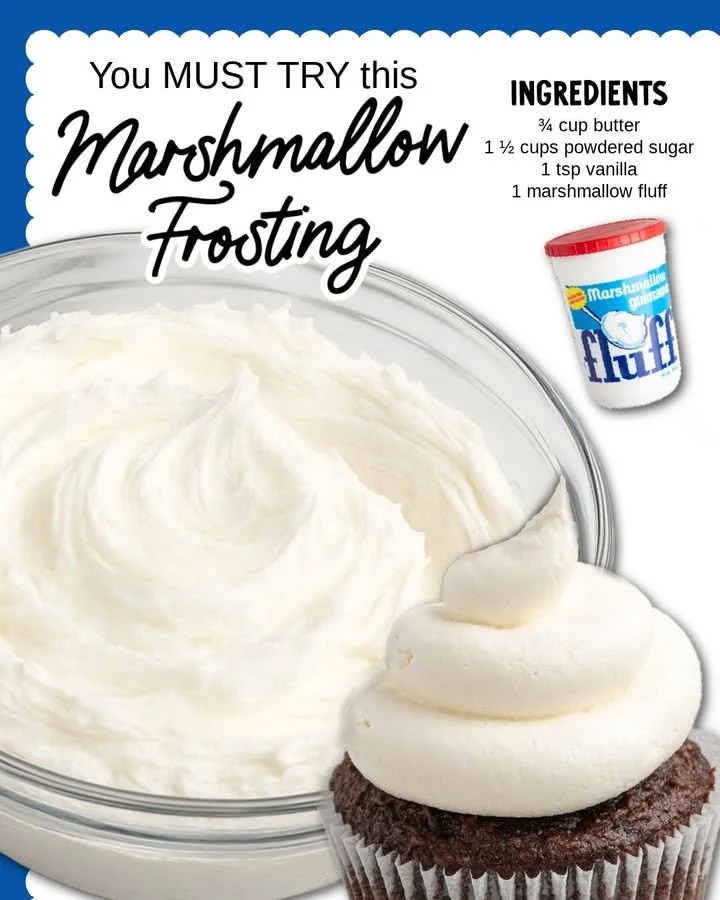 Marshmallow buttercream frosting spread on a cake