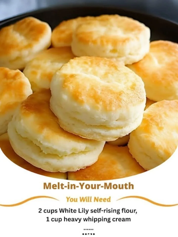 Delicious melt-in-your-mouth 2-ingredient biscuits freshly baked