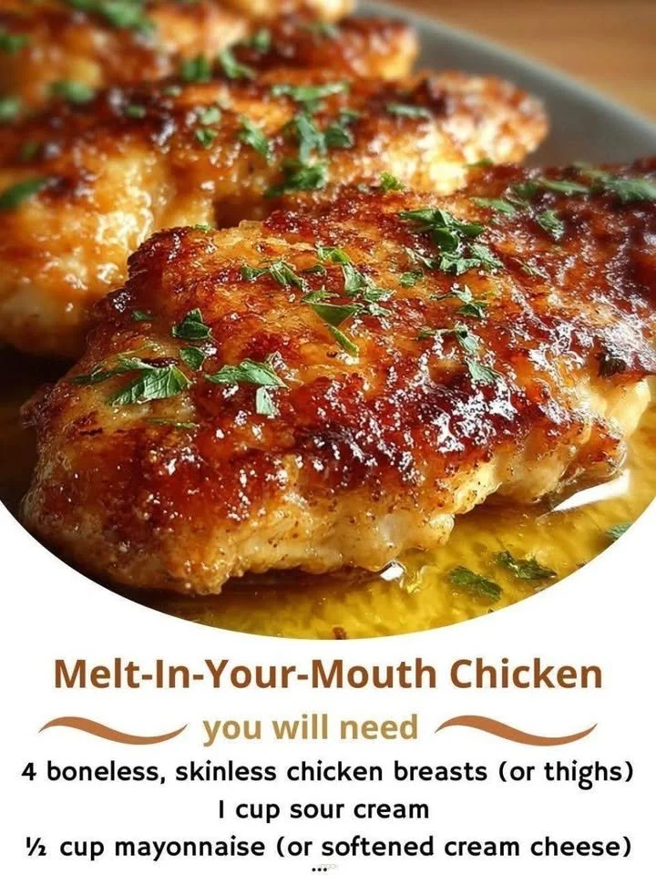 Delicious Melt-In-Your-Mouth Chicken recipe prepared and served on a plate