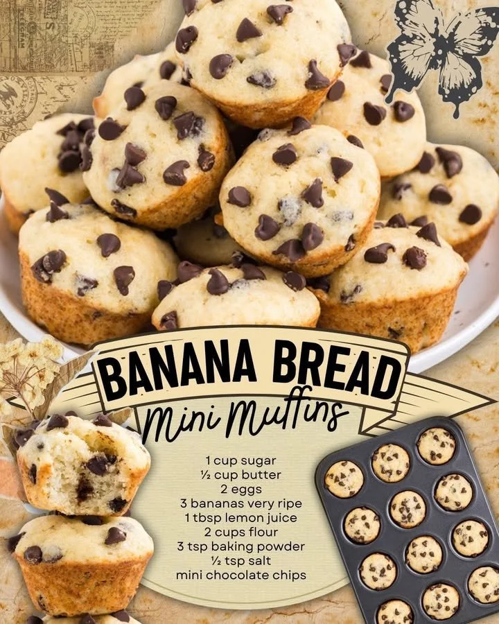 Freshly baked mini banana bread muffins on a cooling rack