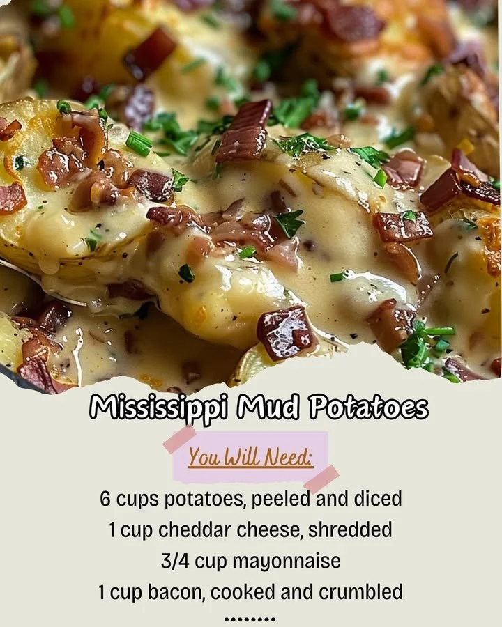 Delicious Mississippi Mud Potatoes served in a rustic bowl