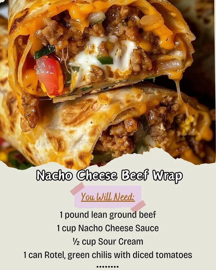 Delicious nacho cheese beef wrap ready to be enjoyed