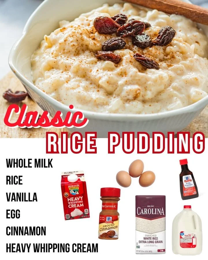 Bowl of old-fashioned rice pudding with a sprinkle of cinnamon on top