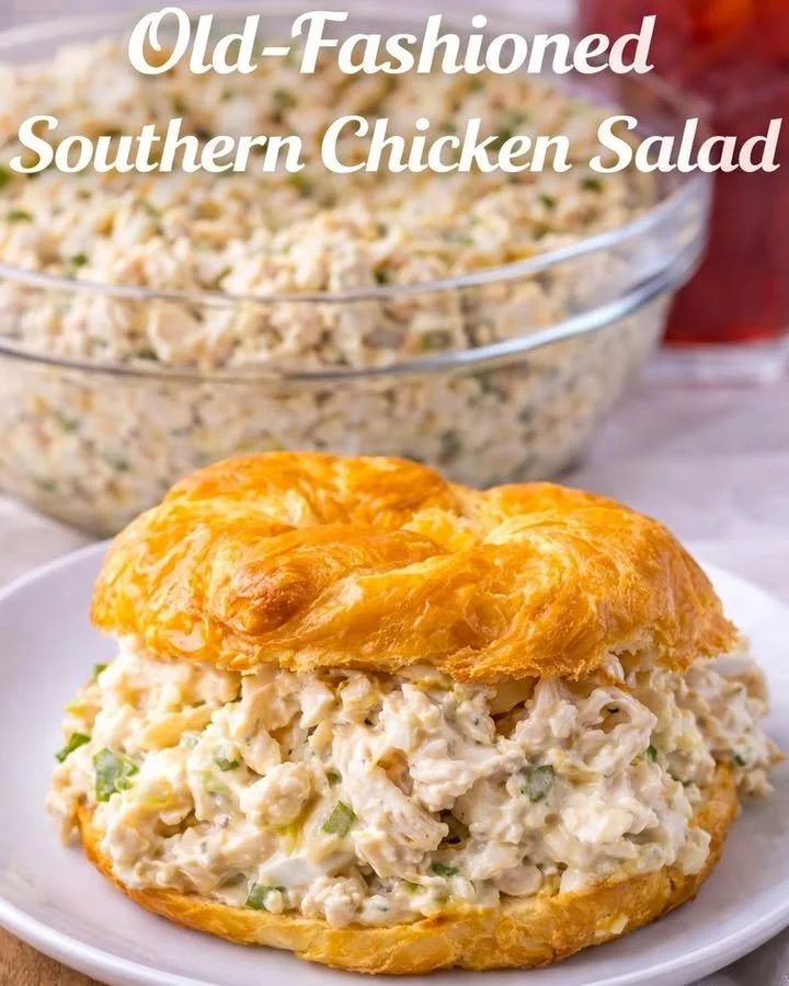 Bowl of Old-Fashioned Southern Chicken Salad with fresh ingredients