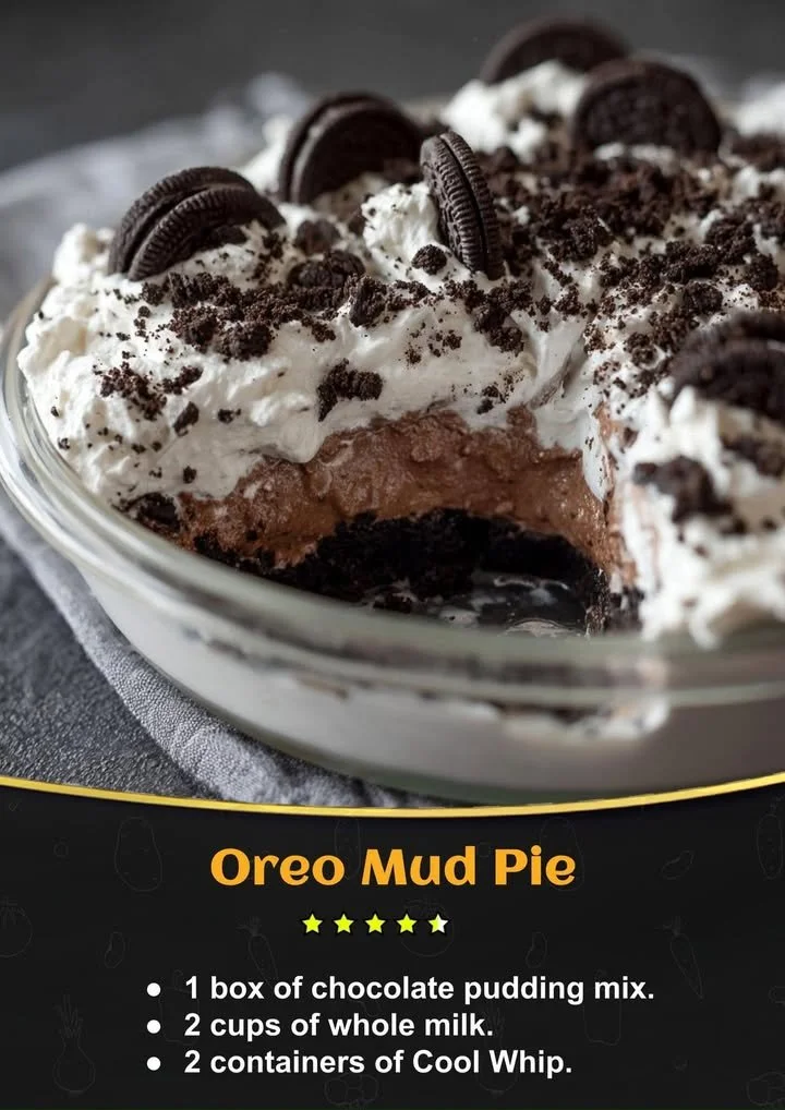 Delicious Oreo Mud Pie with layers of chocolate and Oreo cookies