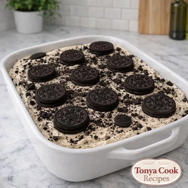 Delicious Oreo Mud Pie with layers of chocolate and crushed Oreos